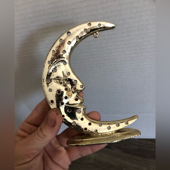 Vtg Metal Crescent Moon Earring Stand - Picture 6 of 10